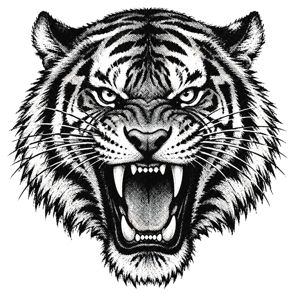 Photocopied tiger illustration